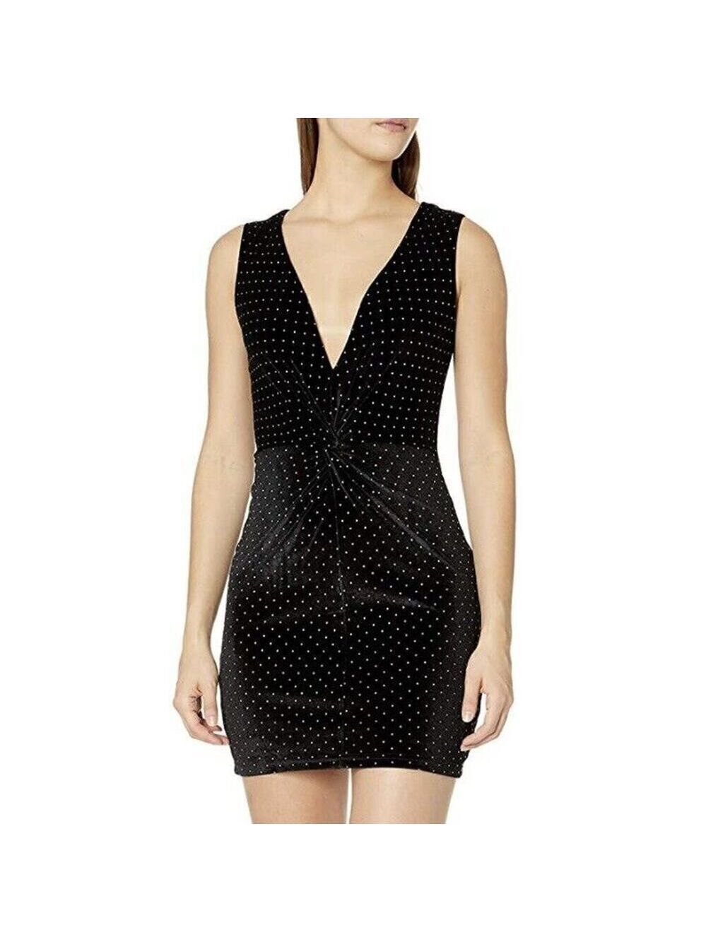Dress the Population X Cosmo NWT Womens Alana Plunge Mini Dress XS Black Velvet